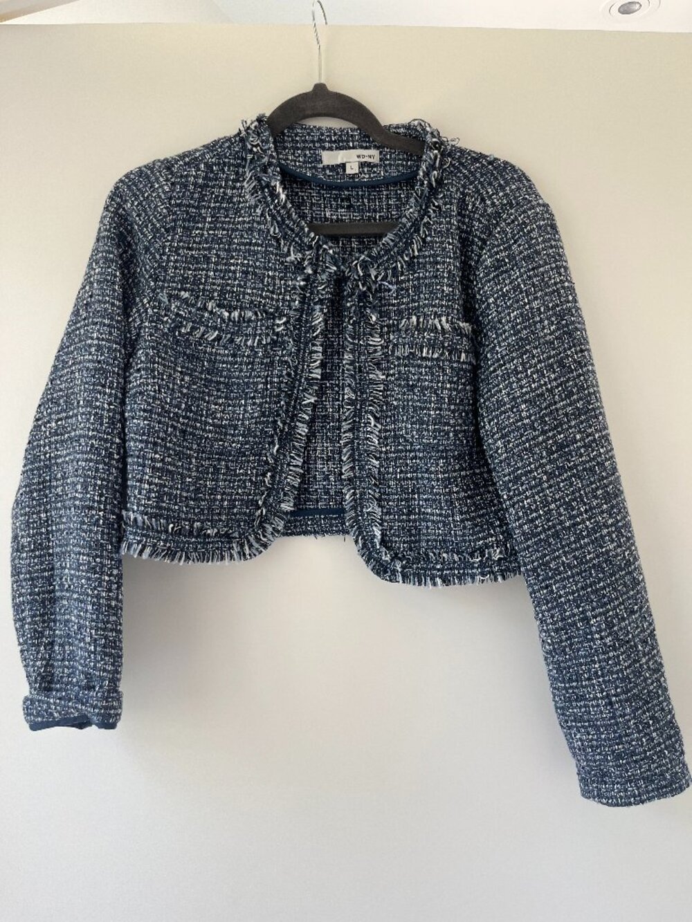 WD.NY Blue Tweed Cropped Blazer
